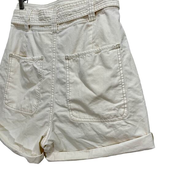 Pistola x Revolve Arita Paperbag White High Rise Cuffed Shorts Size 27 - Picture 5 of 13